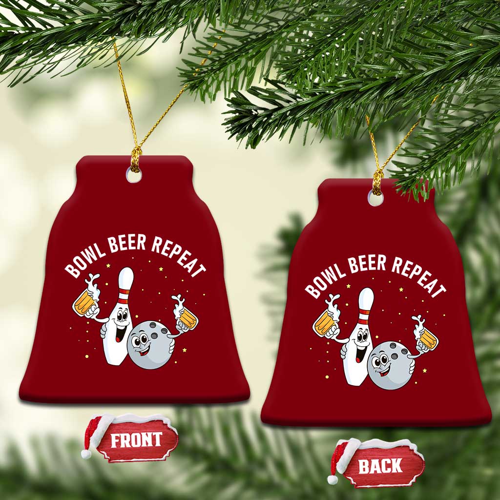 Funny Bowling Beer Lover Gift Ceramic Ornament Bowl Beer Repeat TS12 Print Your Wear