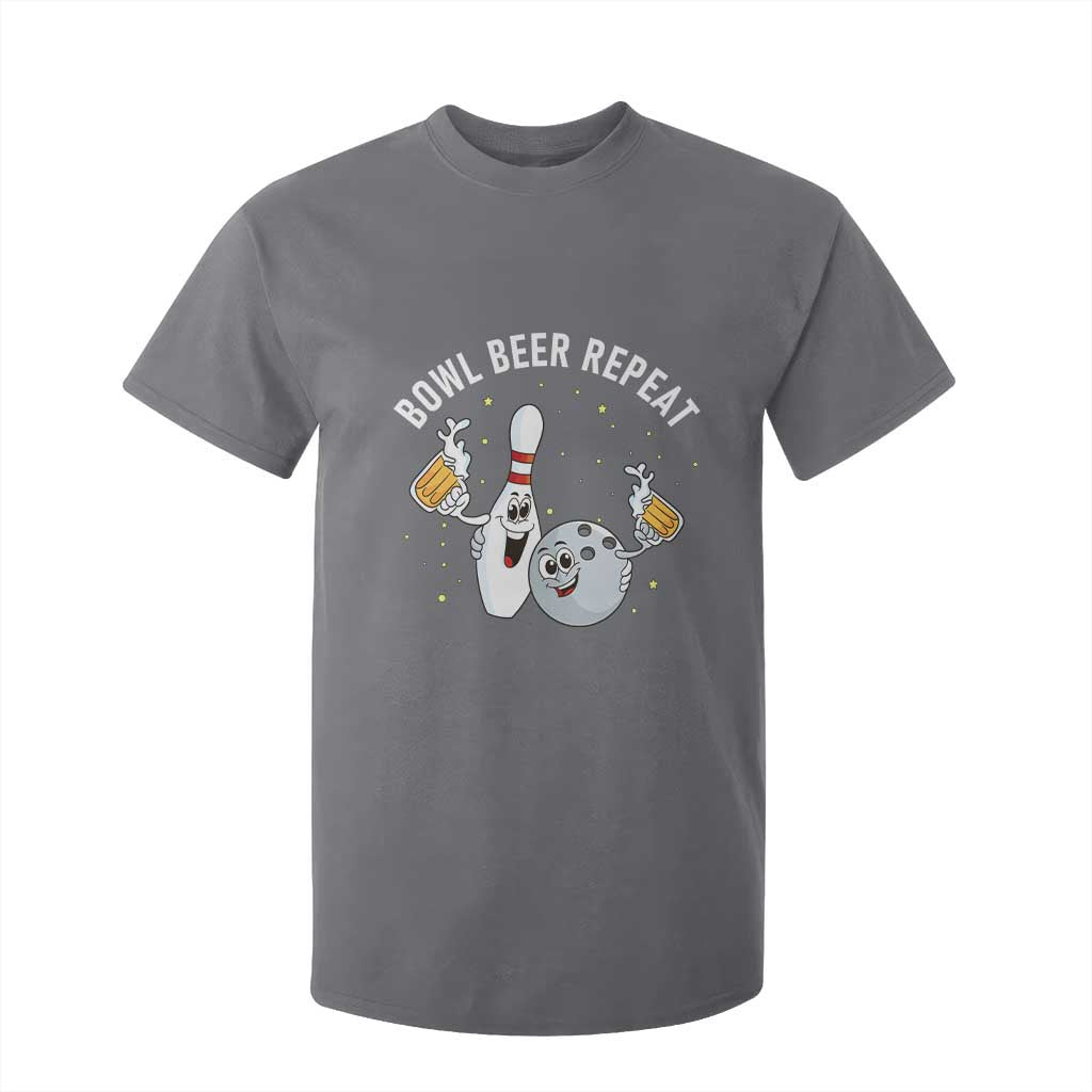 Funny Bowling Beer Lover Gift T Shirt For Kid Bowl Beer Repeat TS12 Charcoal Print Your Wear