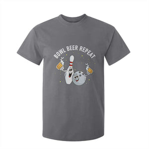 Funny Bowling Beer Lover Gift T Shirt For Kid Bowl Beer Repeat TS12 Charcoal Print Your Wear