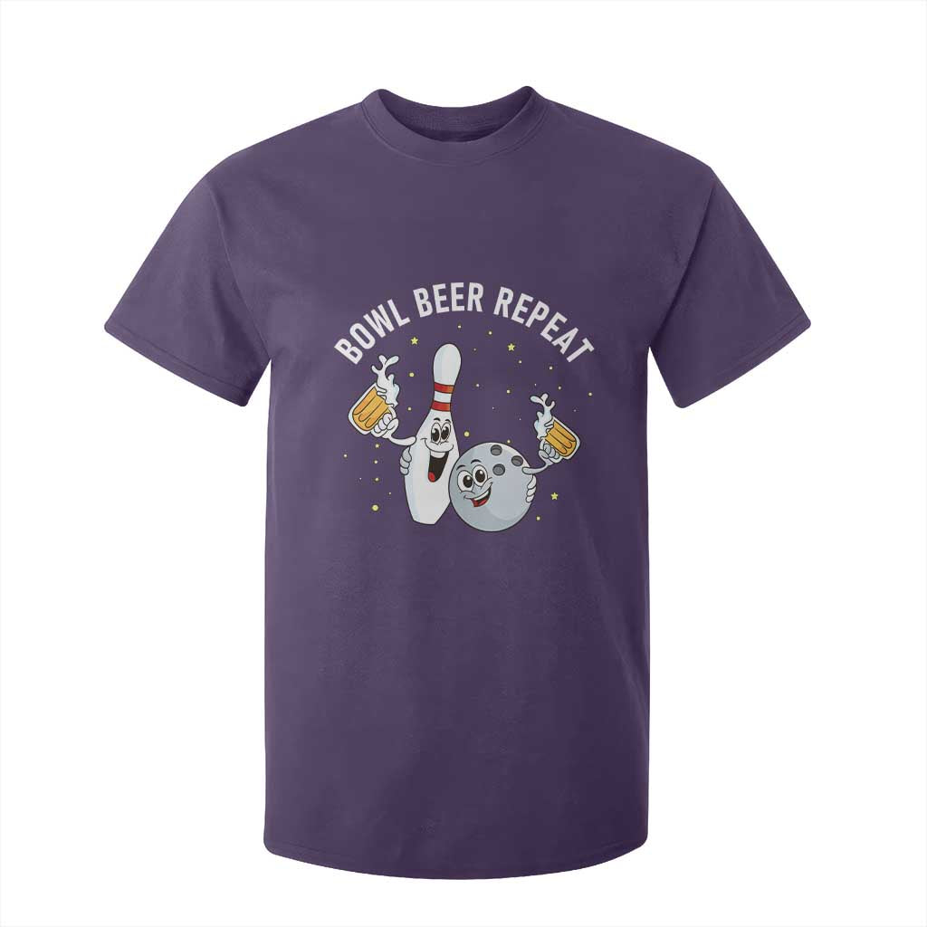 Funny Bowling Beer Lover Gift T Shirt For Kid Bowl Beer Repeat TS12 Purple Print Your Wear