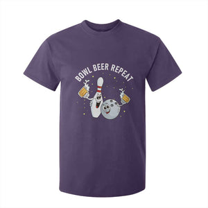 Funny Bowling Beer Lover Gift T Shirt For Kid Bowl Beer Repeat TS12 Purple Print Your Wear