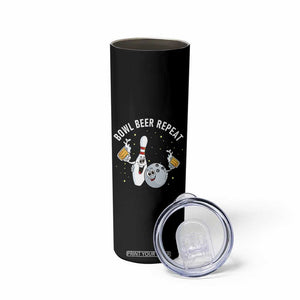 Funny Bowling Beer Lover Gift Skinny Tumbler Bowl Beer Repeat TS12 Print Your Wear