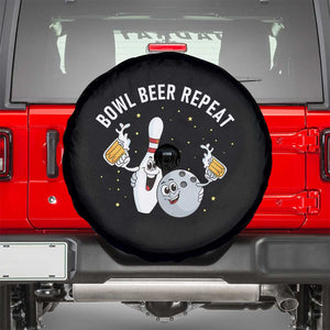 Funny Bowling Beer Lover Gift Spare Tire Cover Bowl Beer Repeat TS12 Black Print Your Wear