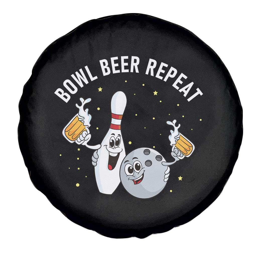 Funny Bowling Beer Lover Gift Spare Tire Cover Bowl Beer Repeat TS12 Print Your Wear