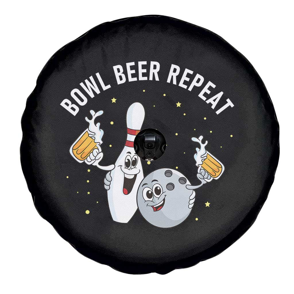 Funny Bowling Beer Lover Gift Spare Tire Cover Bowl Beer Repeat TS12 Print Your Wear