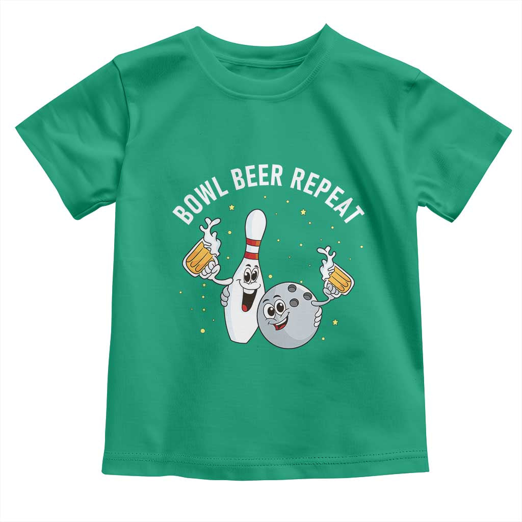 Funny Bowling Beer Lover Gift Toddler T Shirt Bowl Beer Repeat TS12 Irish Green Print Your Wear