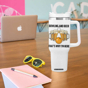 Bowling And Beer That's Why I'm Here Tumbler With Handle Drinking Bowling Gift TS12 Print Your Wear