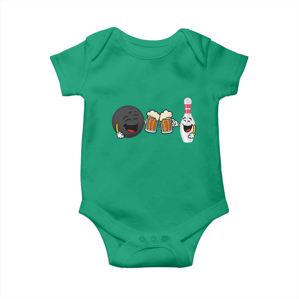 Funny Bowling And Beer Lover Gift Baby Onesie TS12 Irish Green Print Your Wear