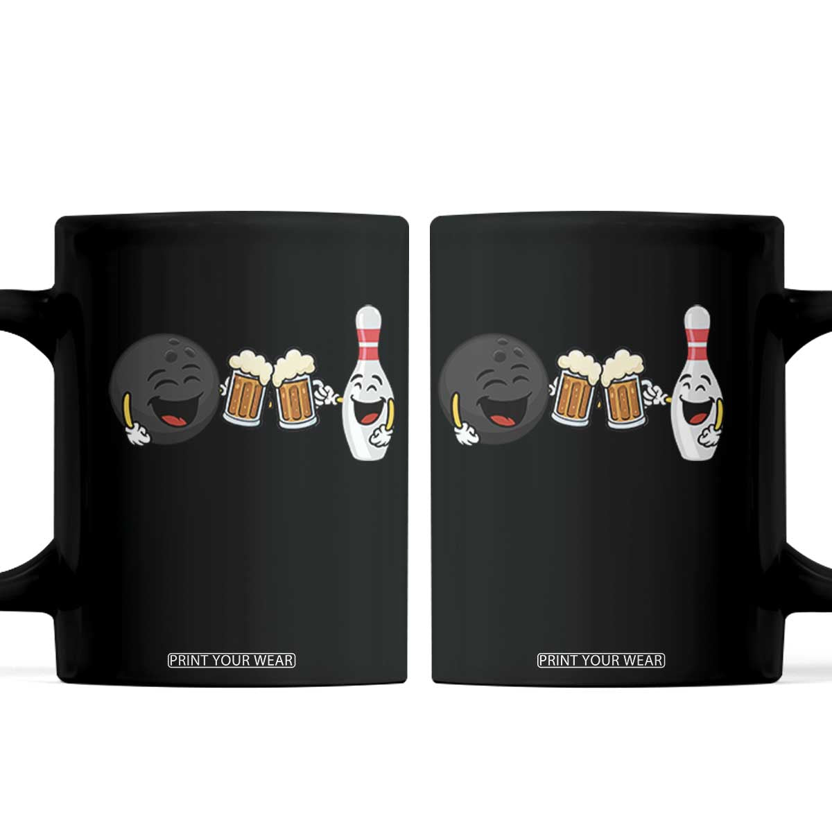 Funny Bowling And Beer Lover Gift Coffee Mug TS12 Black Print Your Wear