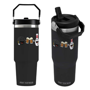 Funny Bowling And Beer Lover Gift Flip Straw Tumbler TS12 One Size: 30 oz Black Print Your Wear