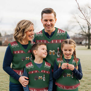 Funny Bowling And Beer Lover Gift V-Neck Knit Sweater Vest TS12 Red Green Print Your Wear