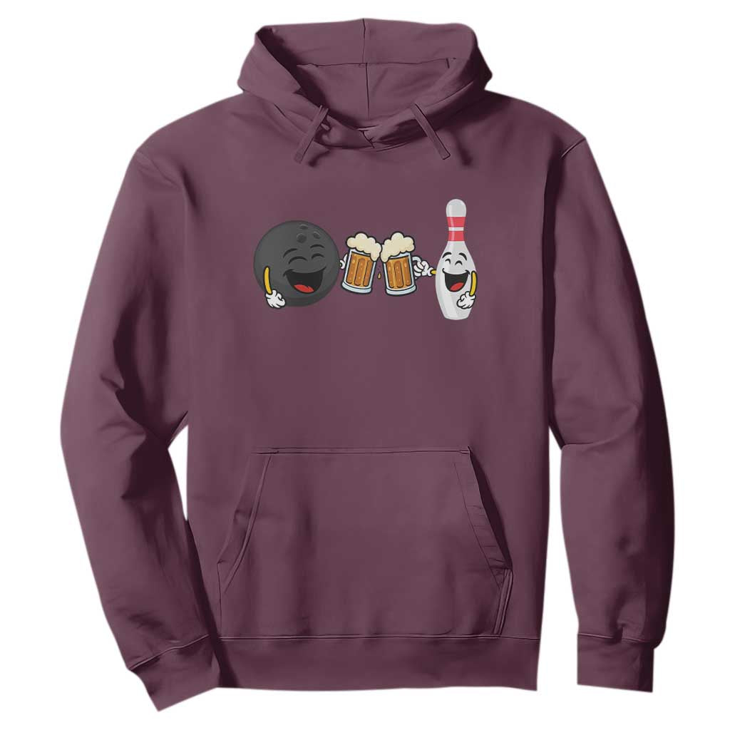 Funny Bowling And Beer Lover Gift Hoodie TS12 Maroon Print Your Wear
