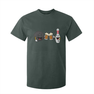 Funny Bowling And Beer Lover Gift T Shirt For Kid TS12 Dark Forest Green Print Your Wear