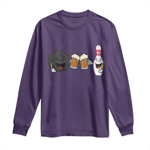 Funny Bowling And Beer Lover Gift Long Sleeve Shirt TS12 Purple Print Your Wear