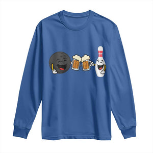 Funny Bowling And Beer Lover Gift Long Sleeve Shirt TS12 Royal Blue Print Your Wear