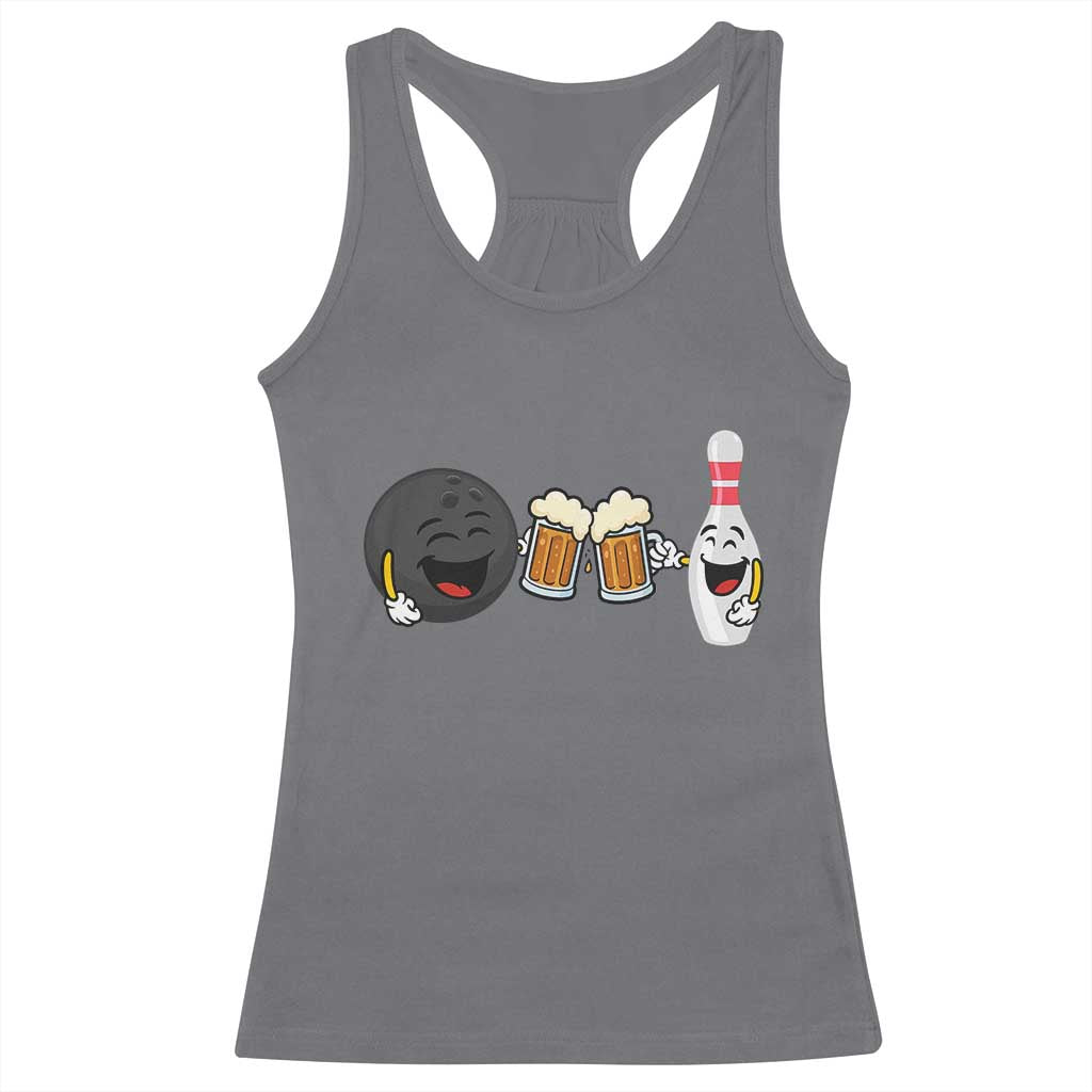 Funny Bowling And Beer Lover Gift Racerback Tank Top TS12 Charcoal Print Your Wear