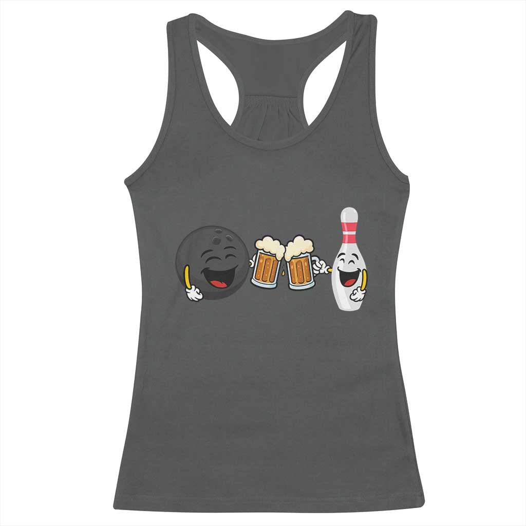 Funny Bowling And Beer Lover Gift Racerback Tank Top TS12 Dark Heather Print Your Wear