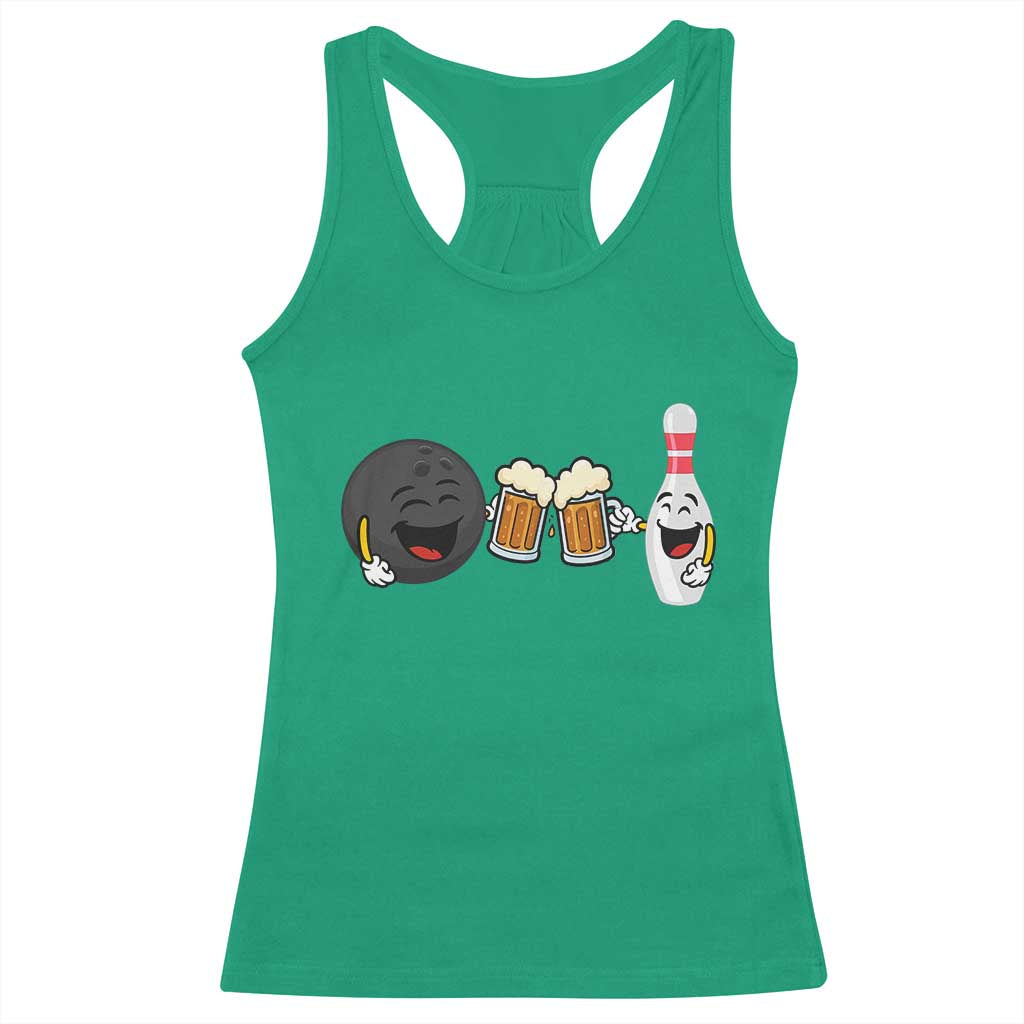 Funny Bowling And Beer Lover Gift Racerback Tank Top TS12 Irish Green Print Your Wear