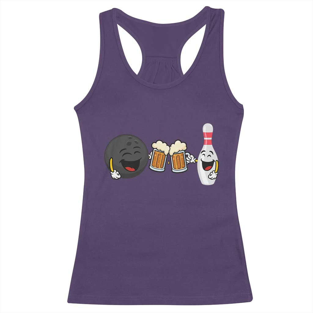 Funny Bowling And Beer Lover Gift Racerback Tank Top TS12 Purple Print Your Wear