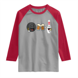 Funny Bowling And Beer Lover Gift Raglan Shirt TS12 Sport Gray Red Print Your Wear