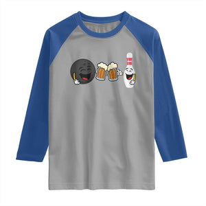 Funny Bowling And Beer Lover Gift Raglan Shirt TS12 Sport Gray Royal Print Your Wear