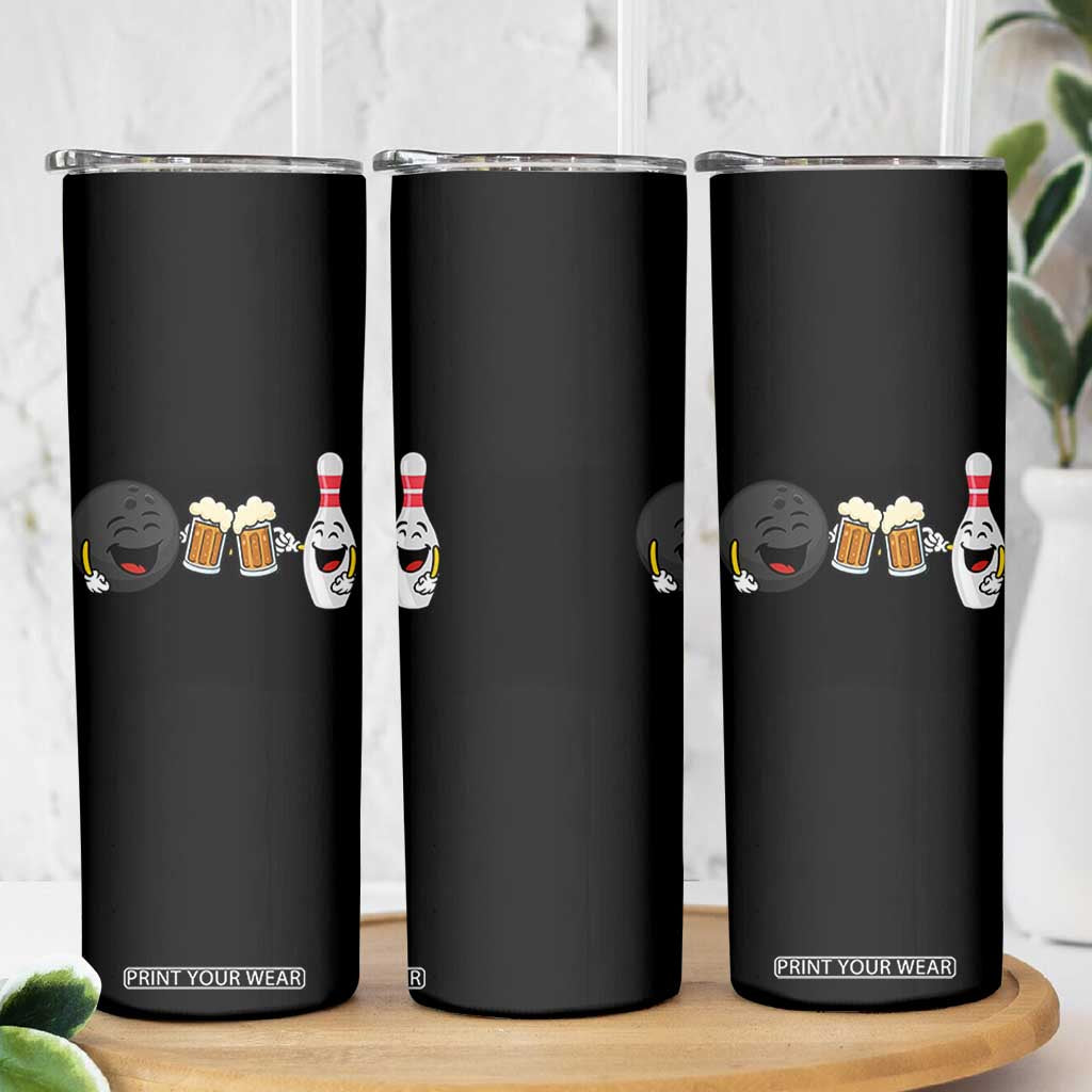 Funny Bowling And Beer Lover Gift Skinny Tumbler TS12 Print Your Wear