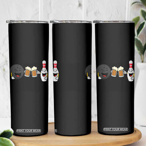 Funny Bowling And Beer Lover Gift Skinny Tumbler TS12 Print Your Wear