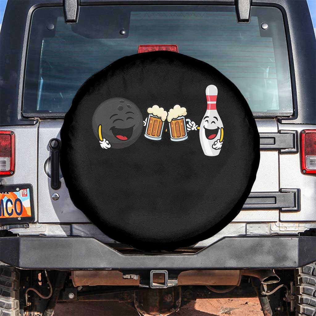 Funny Bowling And Beer Lover Gift Spare Tire Cover TS12 No hole Black Print Your Wear