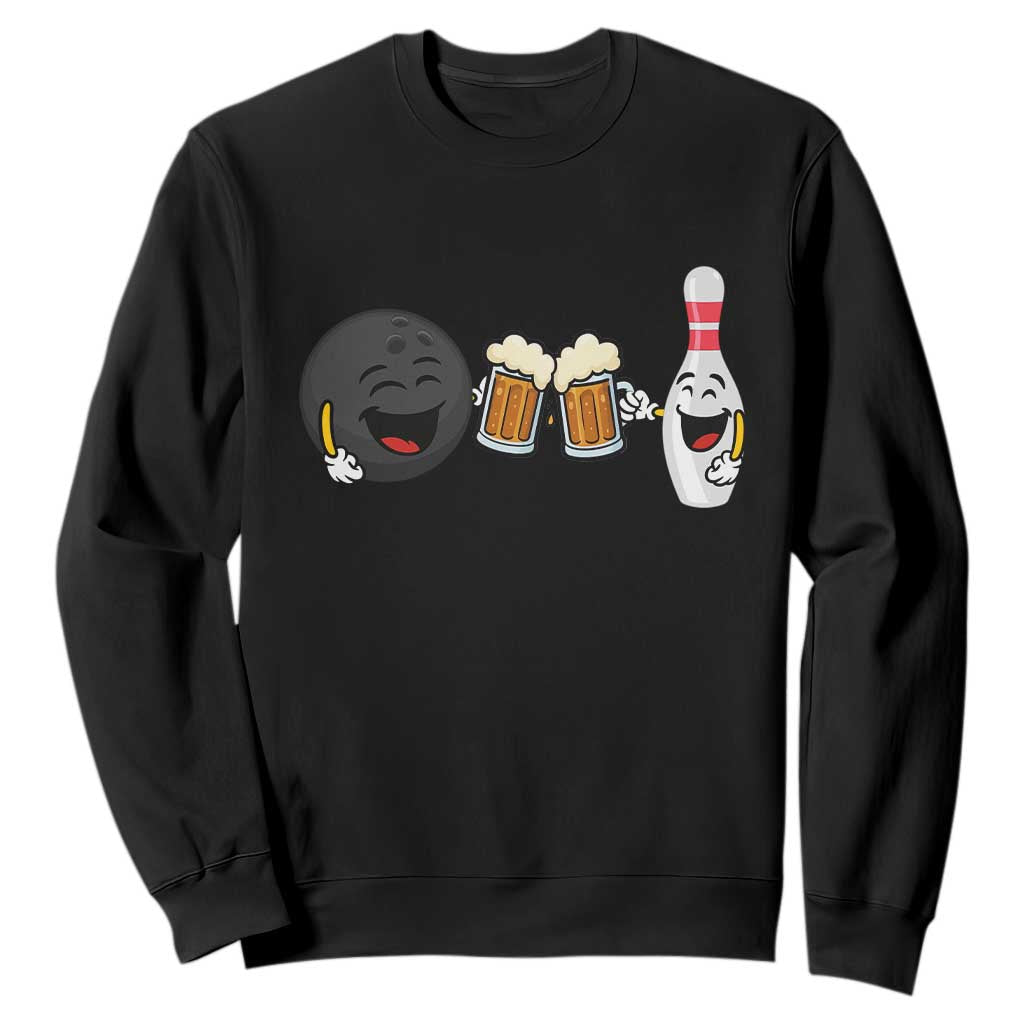 Funny Bowling And Beer Lover Gift Sweatshirt TS12 Black Print Your Wear