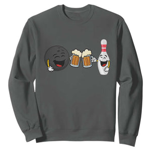 Funny Bowling And Beer Lover Gift Sweatshirt TS12 Dark Heather Print Your Wear