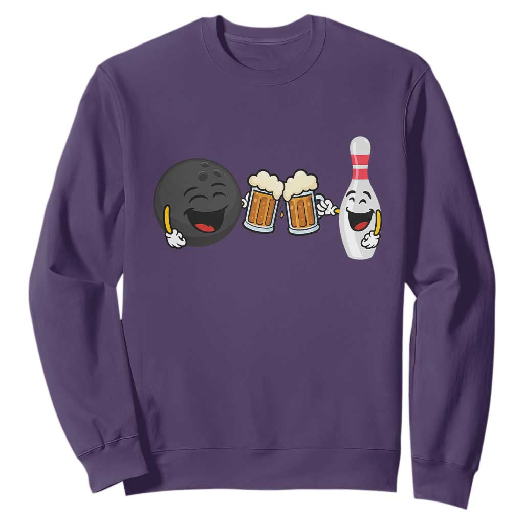 Funny Bowling And Beer Lover Gift Sweatshirt TS12 Purple Print Your Wear