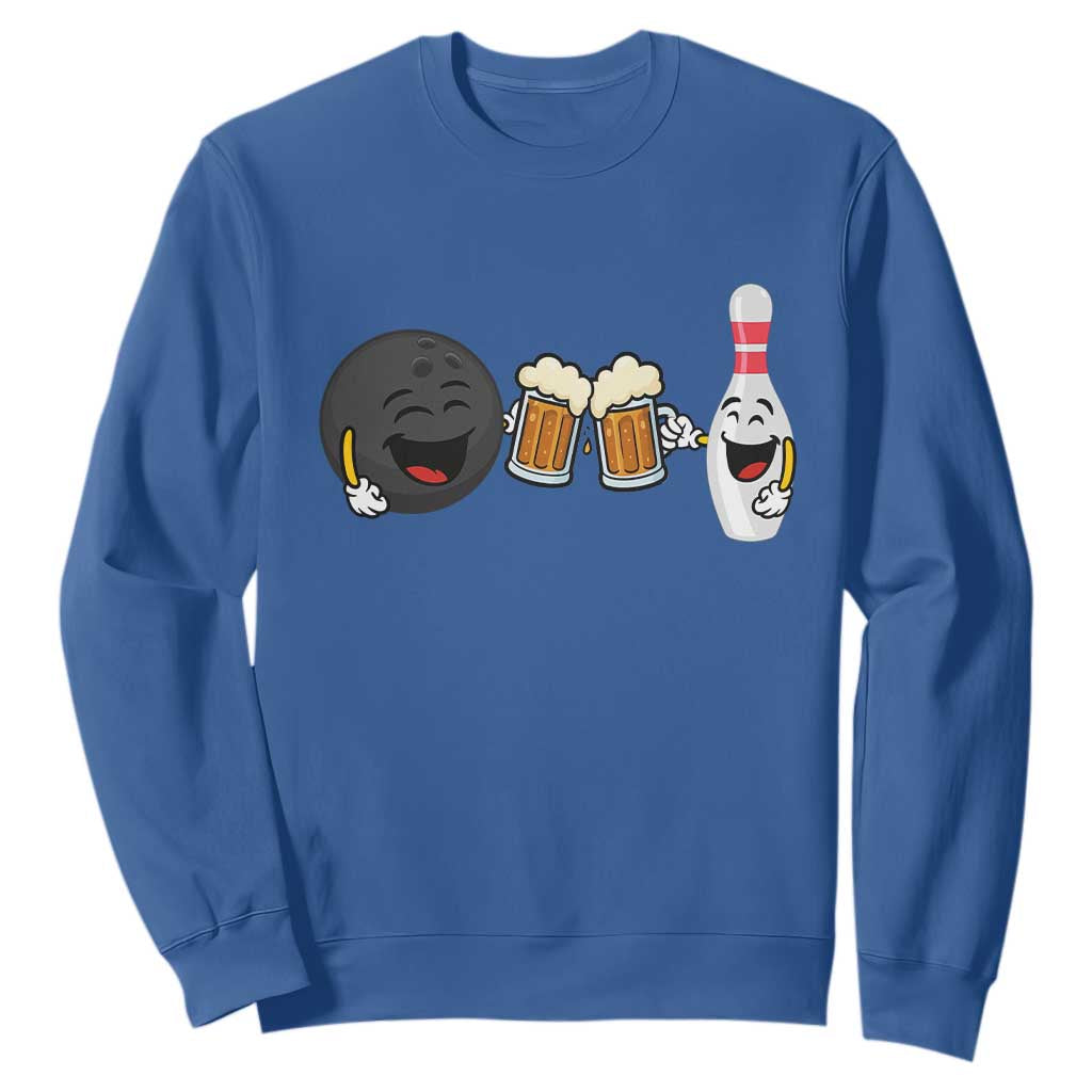 Funny Bowling And Beer Lover Gift Sweatshirt TS12 Royal Blue Print Your Wear