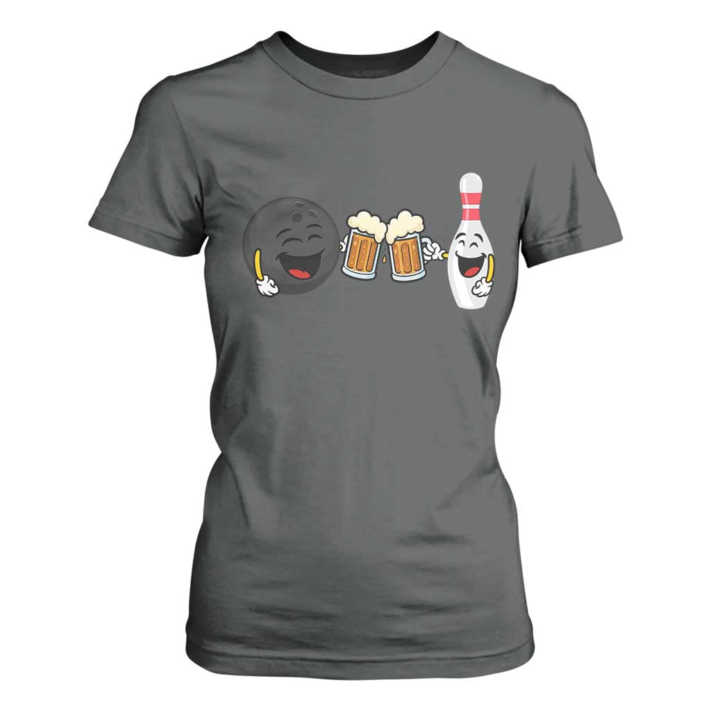 Funny Bowling And Beer Lover Gift T Shirt For Women TS12 Dark Heather Print Your Wear