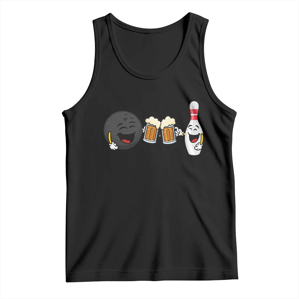 Funny Bowling And Beer Lover Gift Tank Top TS12 Black Print Your Wear