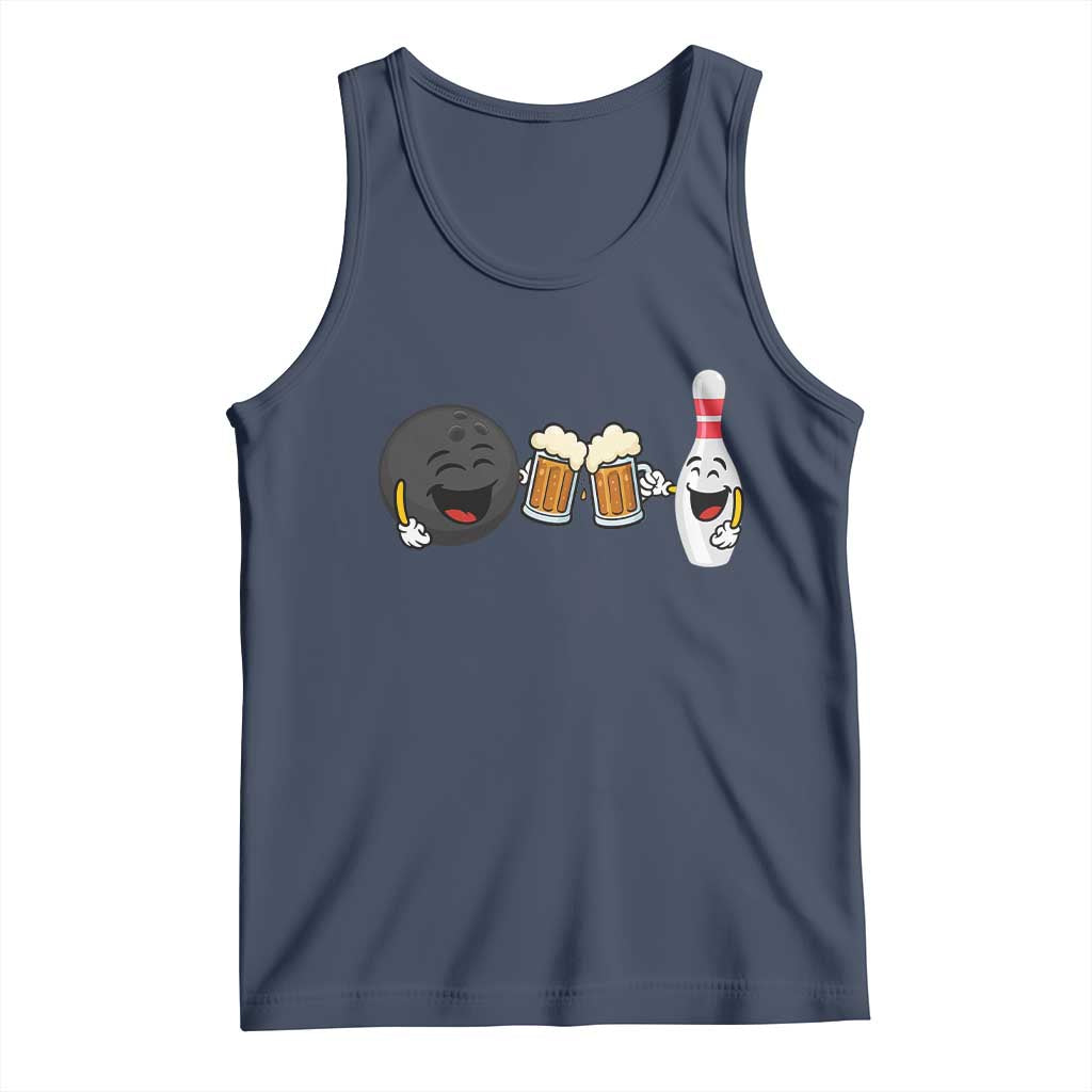 Funny Bowling And Beer Lover Gift Tank Top TS12 Navy Print Your Wear