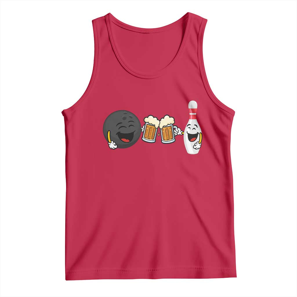 Funny Bowling And Beer Lover Gift Tank Top TS12 Red Print Your Wear