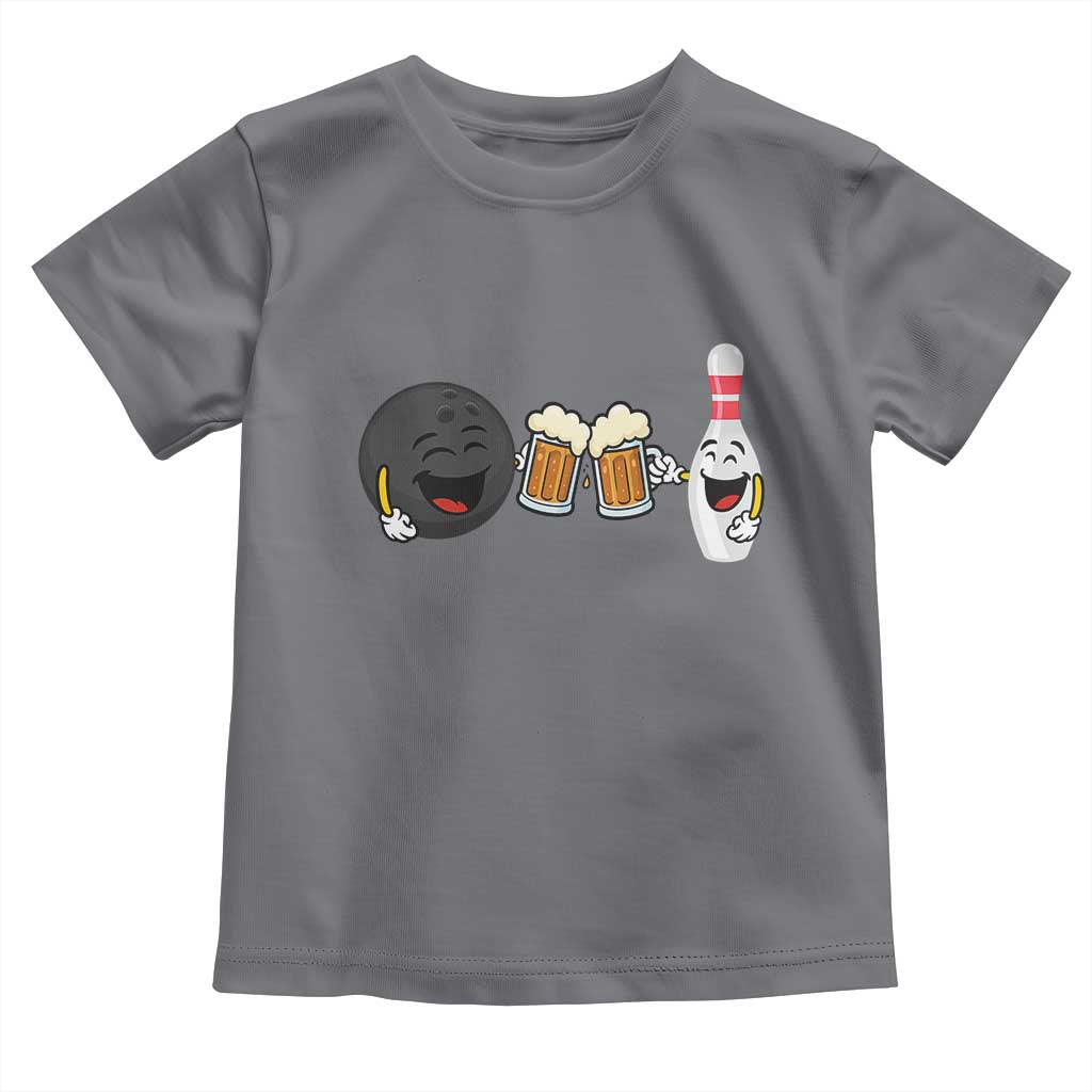 Funny Bowling And Beer Lover Gift Toddler T Shirt TS12 Charcoal Print Your Wear