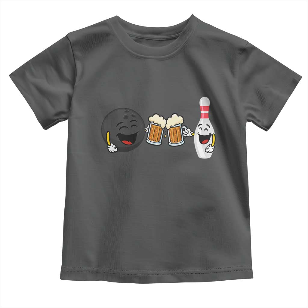 Funny Bowling And Beer Lover Gift Toddler T Shirt TS12 Dark Heather Print Your Wear