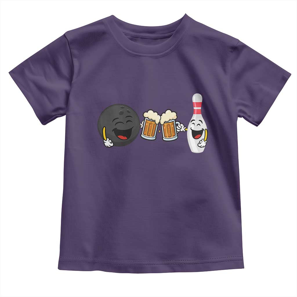 Funny Bowling And Beer Lover Gift Toddler T Shirt TS12 Purple Print Your Wear
