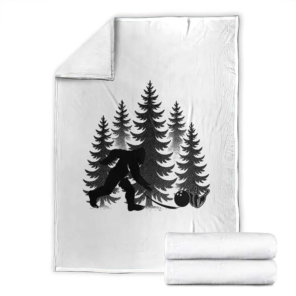 Funny Bigfoot Bowler Throw Blanket Bowling Strike Sports Lover Gift TS12 White Print Your Wear