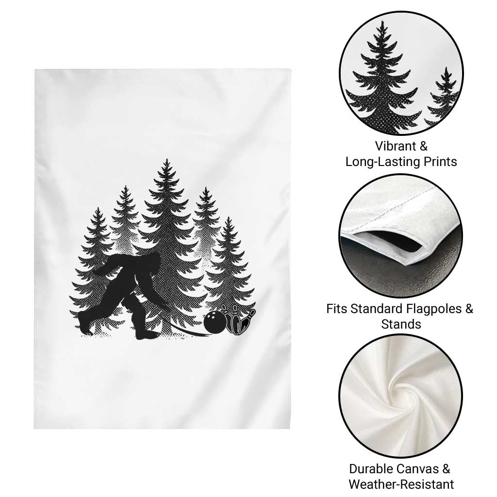 Funny Bigfoot Bowler Garden Flag Bowling Strike Sports Lover Gift