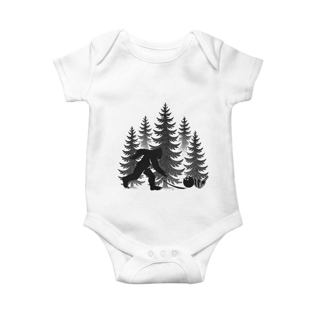 Funny Bigfoot Bowler Baby Onesie Bowling Strike Sports Lover Gift TS12 White Print Your Wear