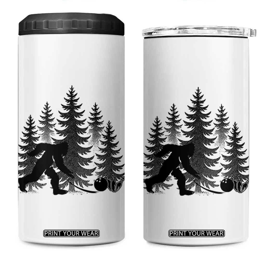 Funny Bigfoot Bowler 4 in 1 Can Cooler Tumbler Bowling Strike Sports Lover Gift TS12 One Size: 16 oz White Print Your Wear
