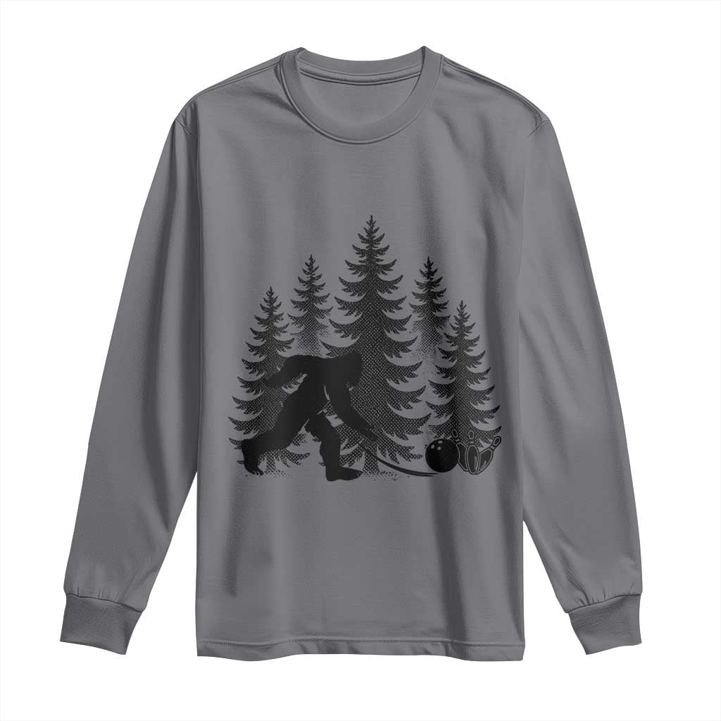Funny Bigfoot Bowler Long Sleeve Shirt Bowling Strike Sports Lover Gift TS12 Charcoal Print Your Wear