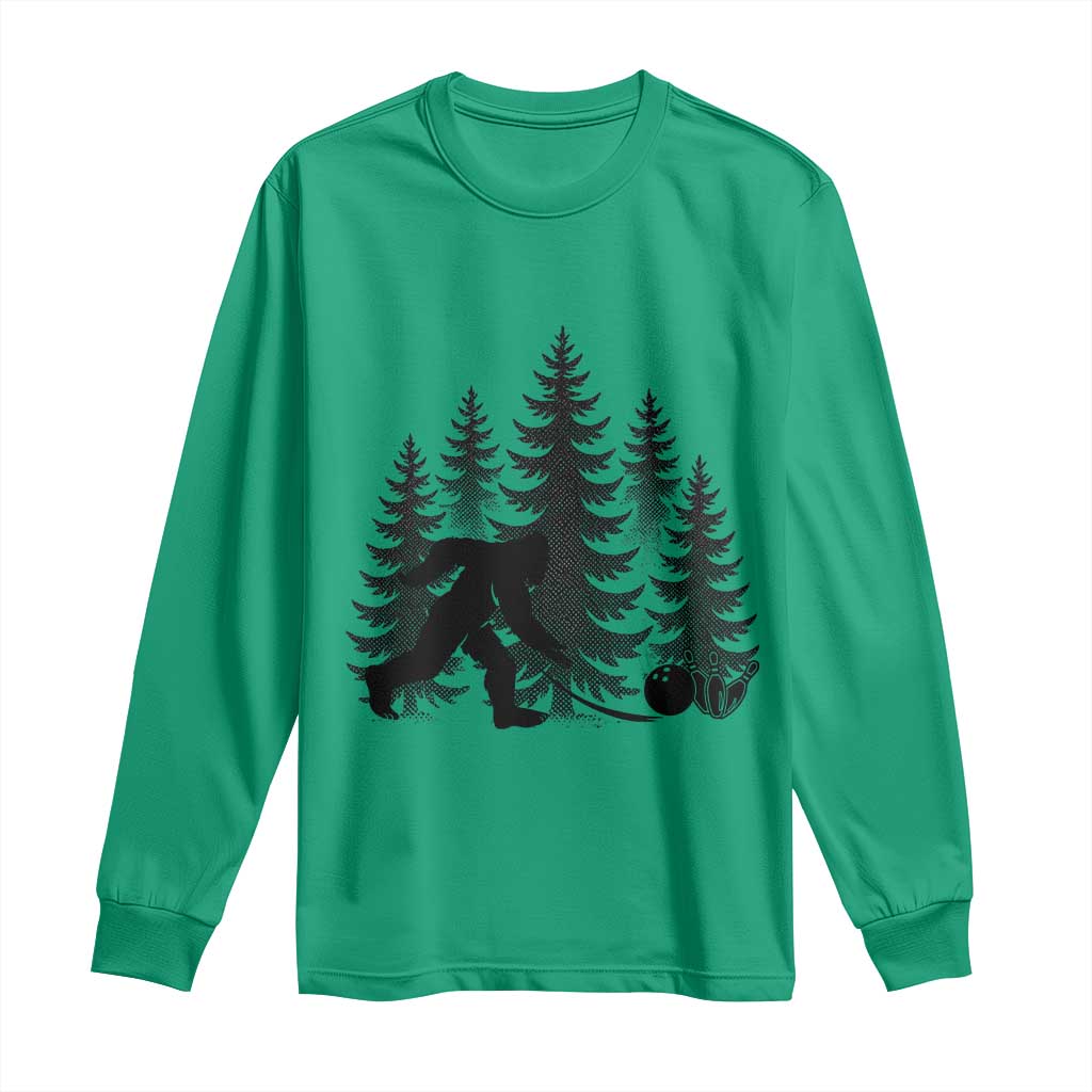 Funny Bigfoot Bowler Long Sleeve Shirt Bowling Strike Sports Lover Gift TS12 Irish Green Print Your Wear