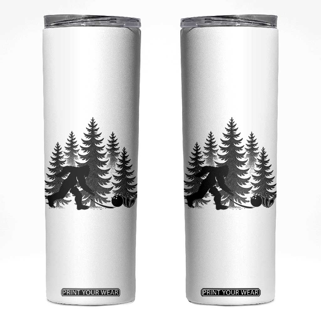 Funny Bigfoot Bowler Skinny Tumbler Bowling Strike Sports Lover Gift TS12 White Print Your Wear
