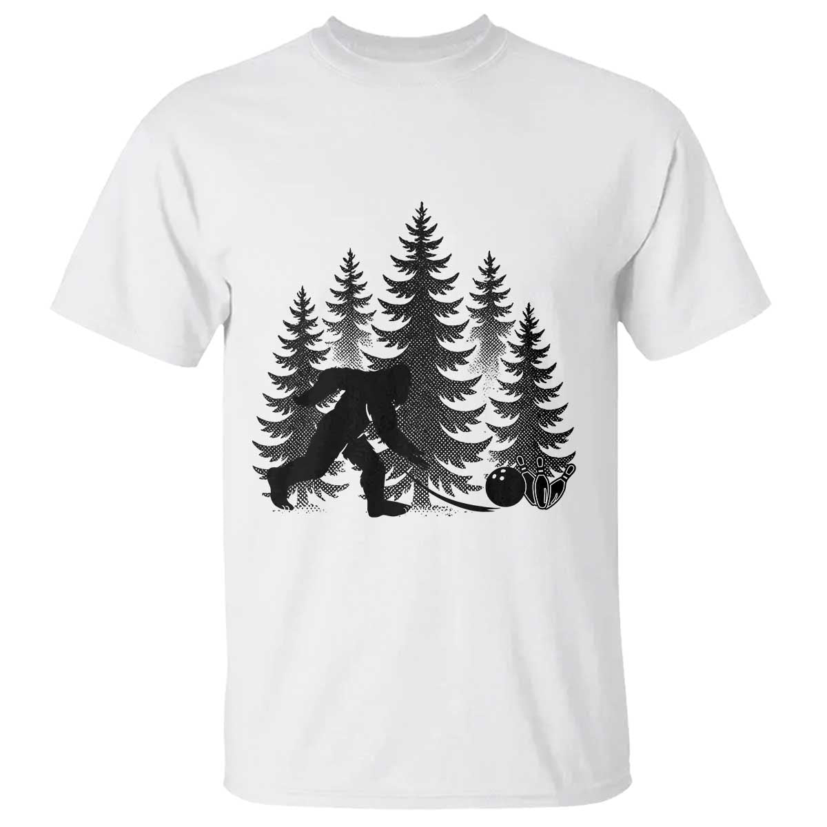 Funny Bigfoot Bowler T Shirt Bowling Strike Sports Lover Gift TS12 White Print Your Wear