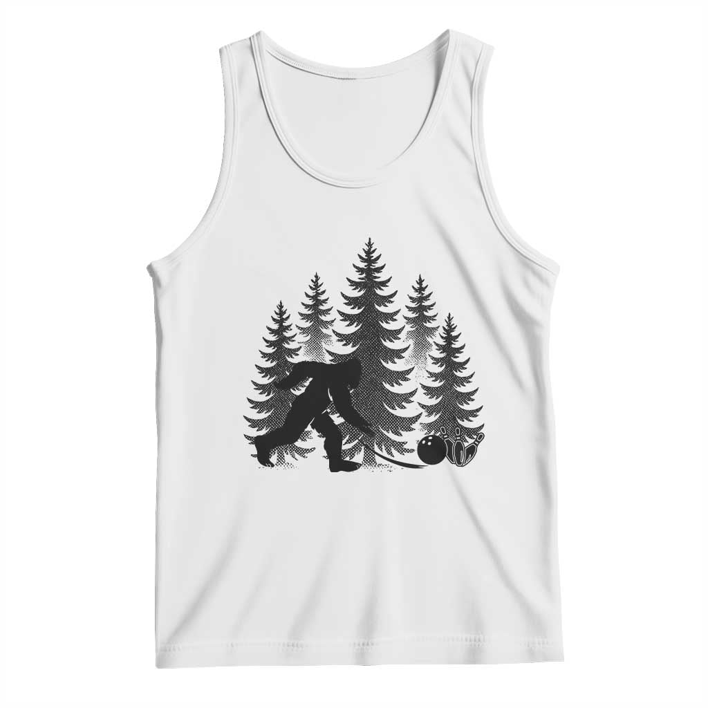 Funny Bigfoot Bowler Tank Top Bowling Strike Sports Lover Gift TS12 White Print Your Wear