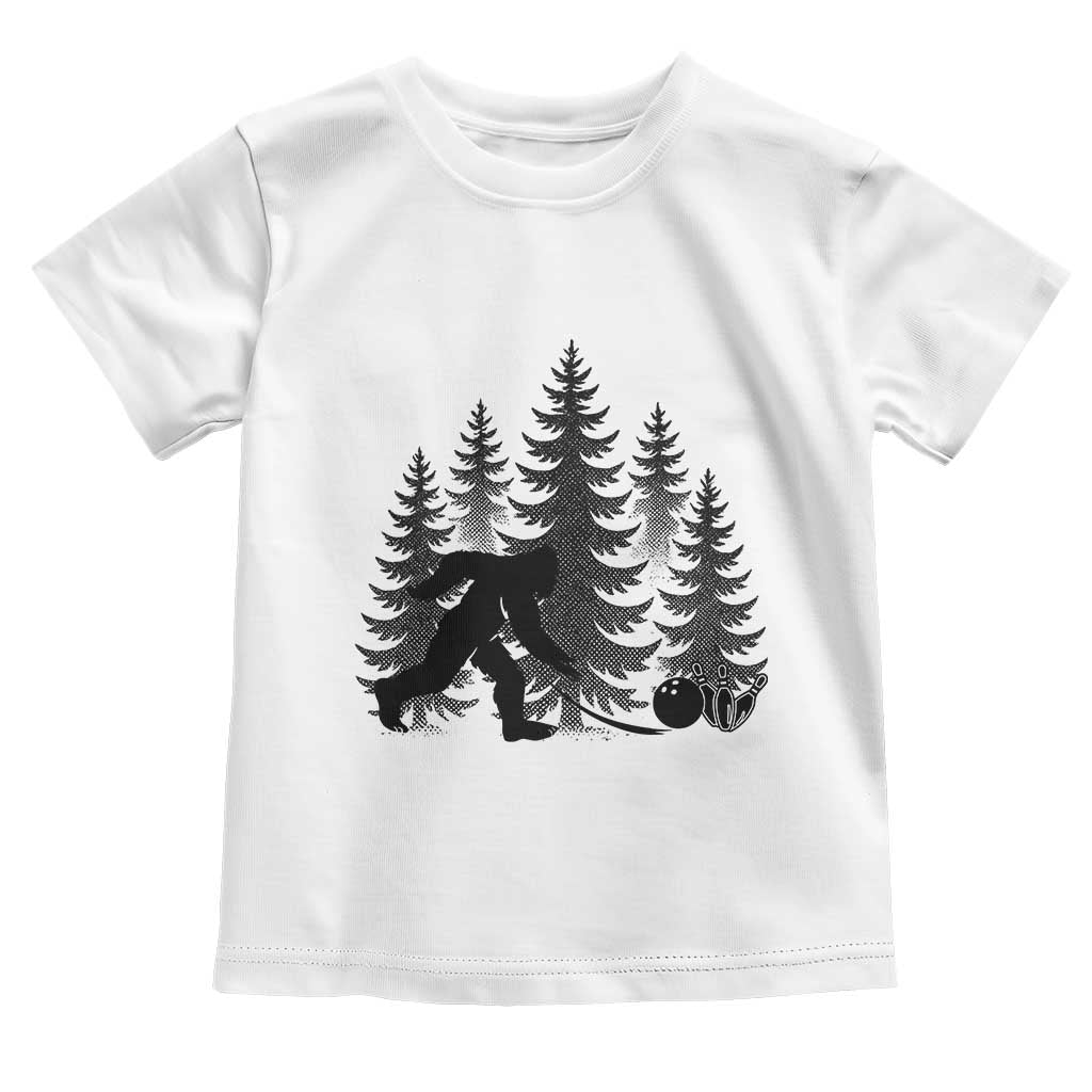 Funny Bigfoot Bowler Toddler T Shirt Bowling Strike Sports Lover Gift TS12 White Print Your Wear