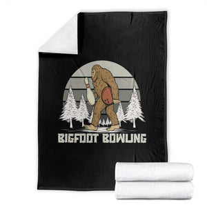 Funny Bigfoot Bowling Throw Blanket Gift For Bowler - Print Your Wear